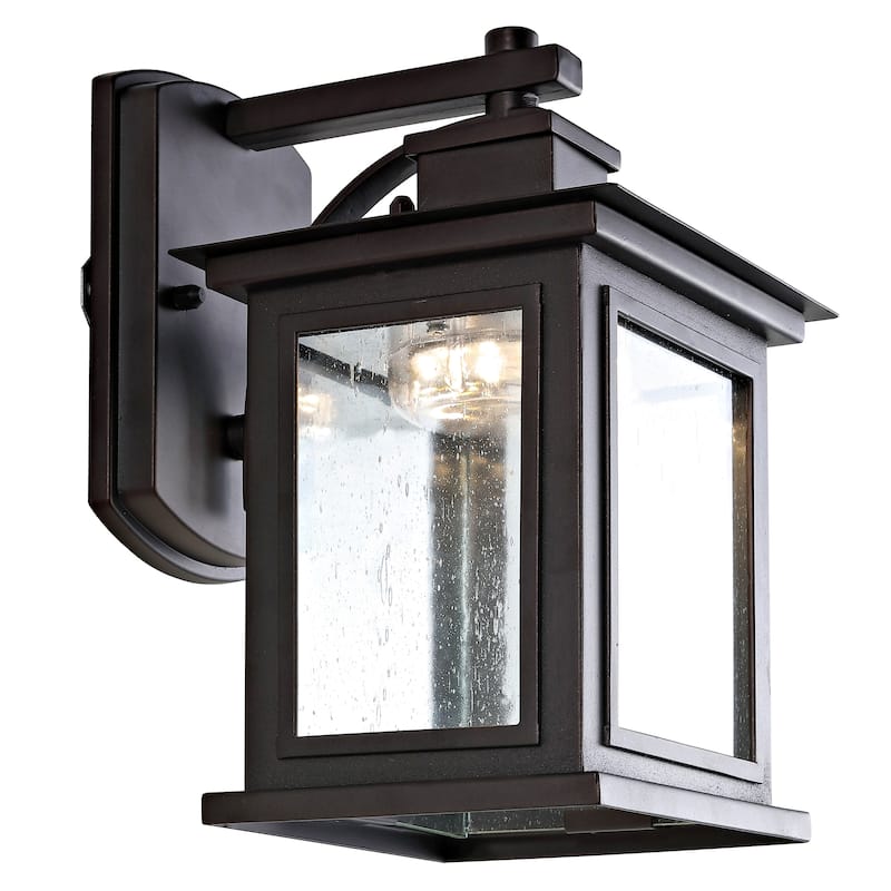 SAFAVIEH Gorgen Outdoor Wall Lantern - 6.6"x7.5"x9.5" - 7"W x 8"D x 10"H