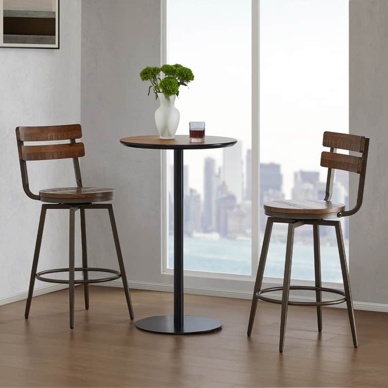 Austin Metal Base Swivel Counter Height Bar Stools Set