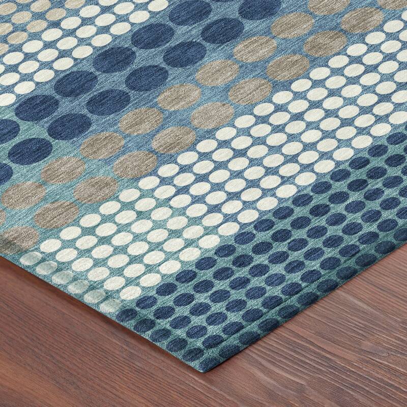 Machine Washable Indoor/ Outdoor Casual Dotty Chantille Rug