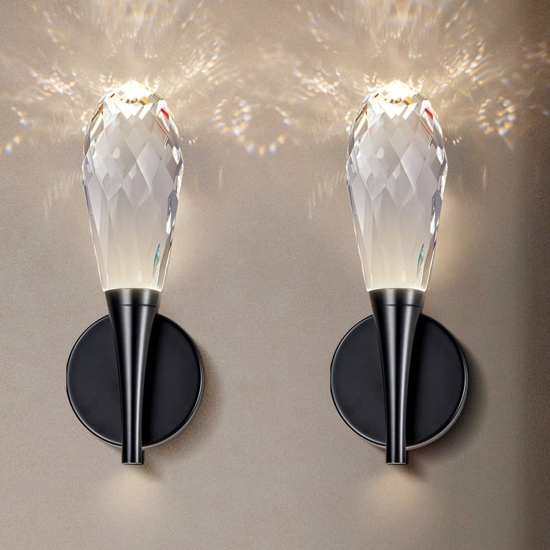 KAYLA 12 in. 1-Light Modern Gold LED Wall Sconce - Black