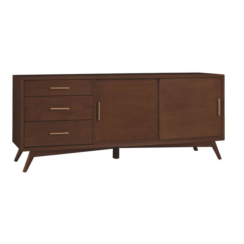 Alpine Furniture Home Decorative Flynn Large TV Console - Walnut - 64"Wx19"Dx27"H