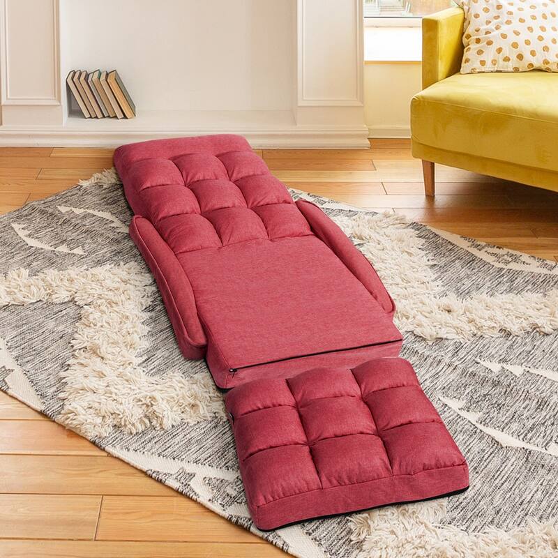 Folding Floor Massage Chair with Adjustable Backrest and Armrests