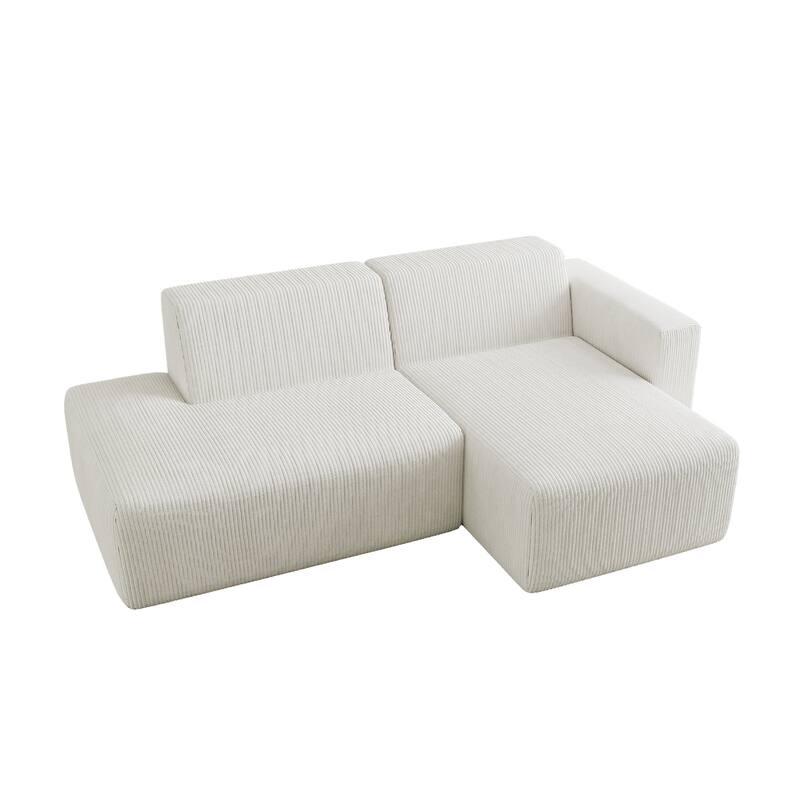 No Assembly Modular Corduroy Sectional Sofa Couch