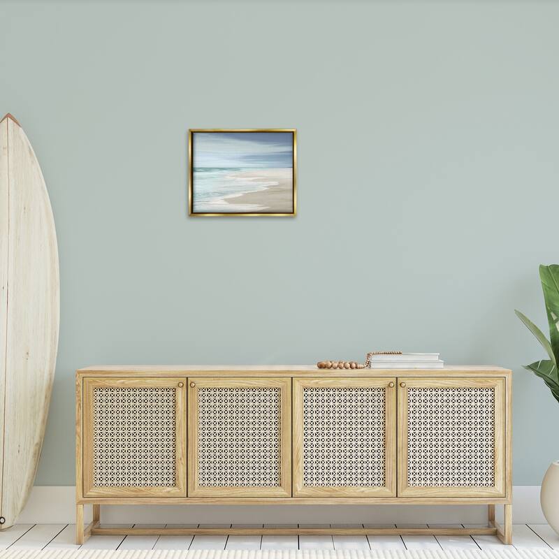Stupell Beach Foam Landscape Framed Floater Canvas Wall Art Design by Maggie Olsen