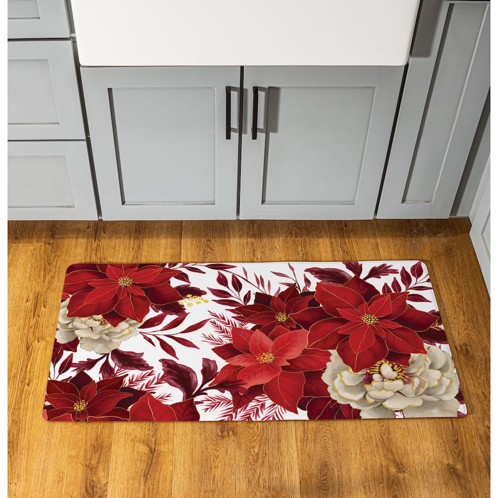 Poinsettia Anti-Fatigue Door Mat - 40" x 20"