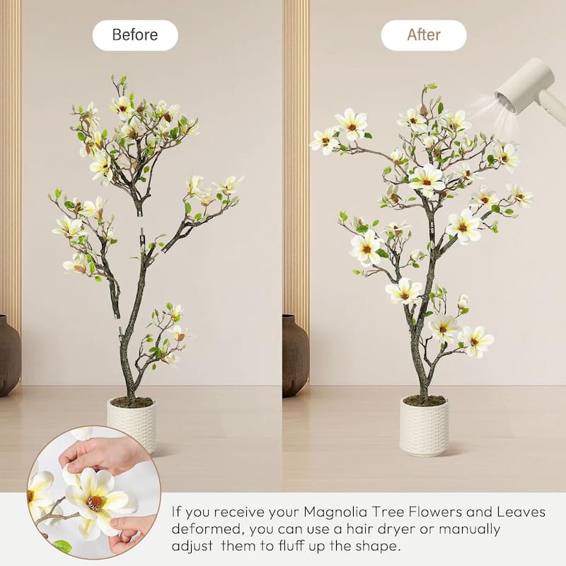 Faux Artificial Flower Tree, Magnolia Plants for Home Decor