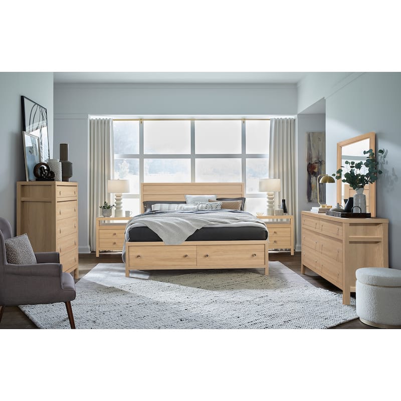 Magnussen Home Merrifield Sandstone Beige Panel Storage Bed