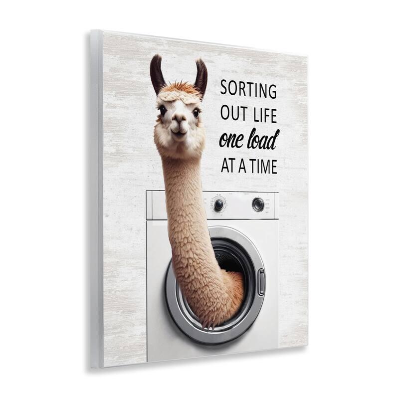 Stupell One Load At A Time Llama Wall Plaque Art Design By Lettered and Lined