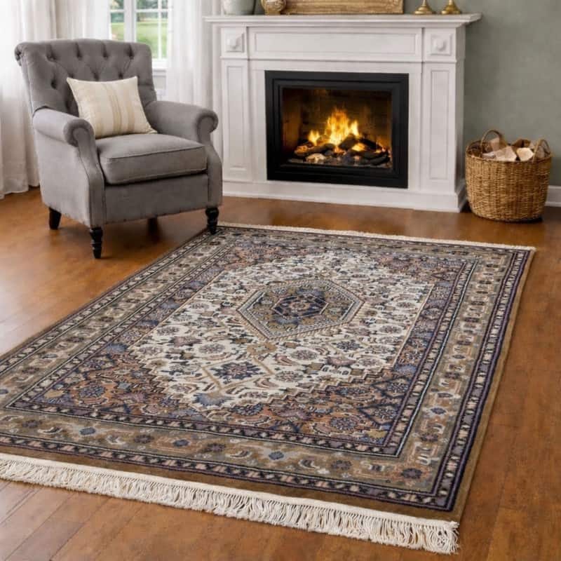 HERAT ORIENTAL Hand-knotted Medallion Bidjar Wool Rug 4'7 x 6'7 - 4'7x6'7