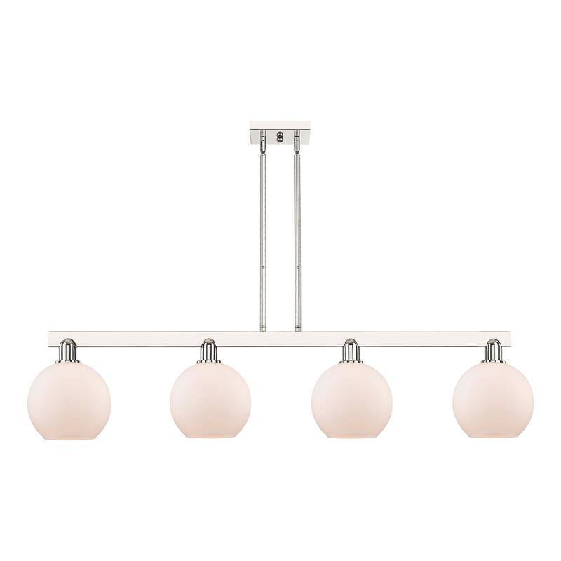 Innovations Lighting Endless Possibilities Arcadia - Athens - 4 Light 51" Stem Hung Island Light - Polished Nickel/Matte White