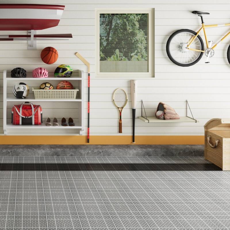 12 x 12 Inch Interlocking Deck Tiles Plastic Waterproof Outdoor All Weather Anti-slip Weight Capacity Upto 6613 LBS, Pack of 12