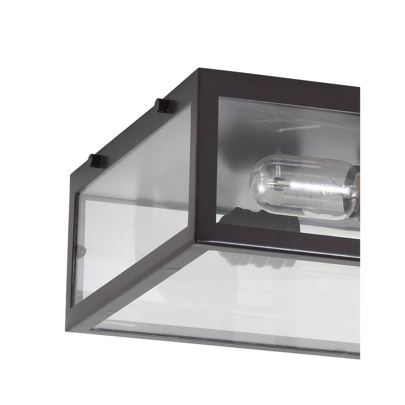 Alma 12" Metal/Glass LED Flush Mount, by JONATHAN Y
