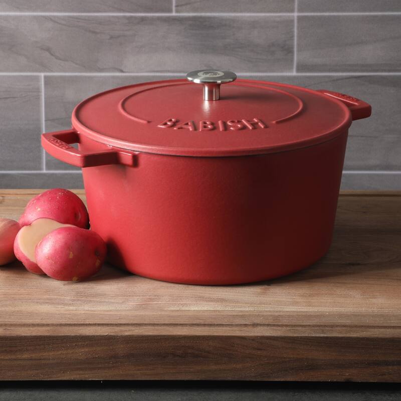 Babish 6 Qt Round Matte Enamel Cast Iron Dutch Oven