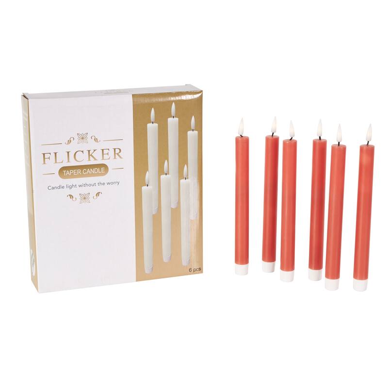Wax Flameless Candle with Remote Control - Set of 6 Red, Black, White, Yellow, Blue or Pink - Roche River Decor