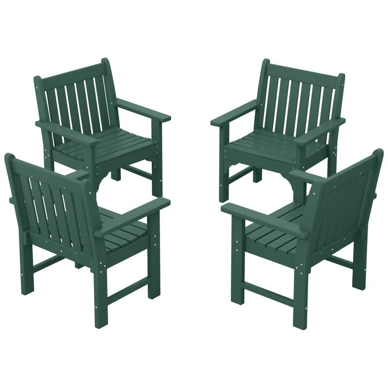 Laguna Poly Garden Arm Chair (Set of 4) - Dark Green