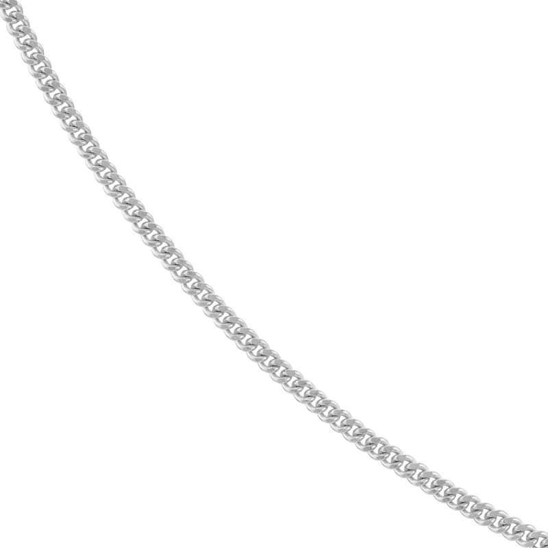 Curata 14k White Gold Curb Chain Necklace 1.04mm (Lobster)