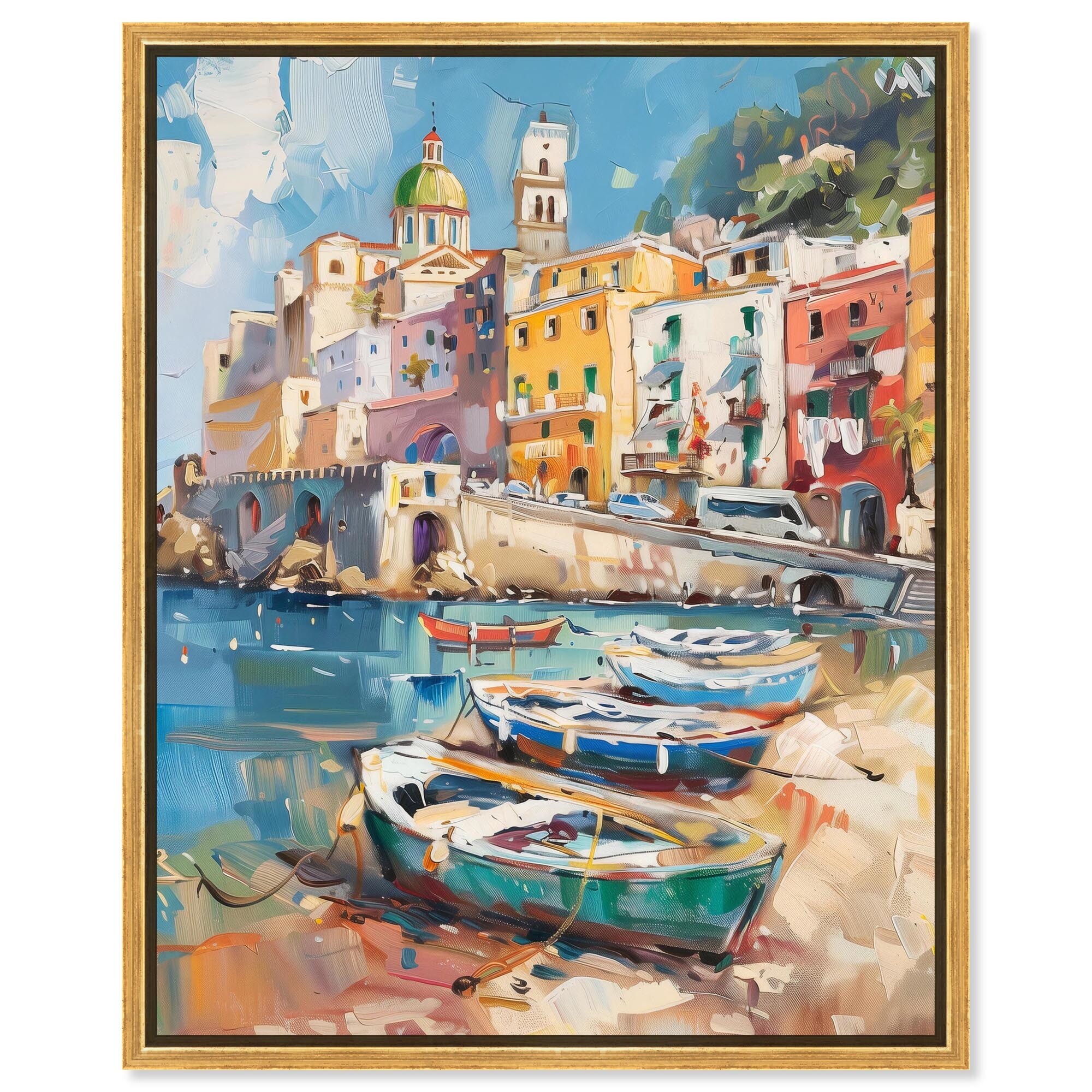 Boats on the Coast Canvas Classic Coastal Art by Art Remedy