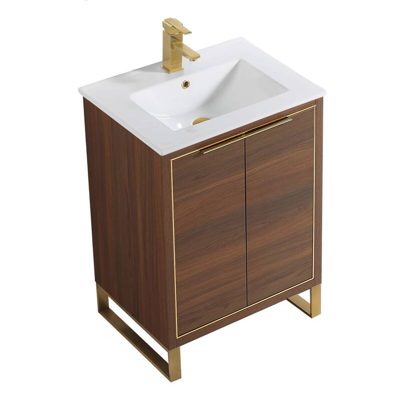 Fine Fixtures Opulence Collection Bathroom Vanity with White Ceramic Sink
