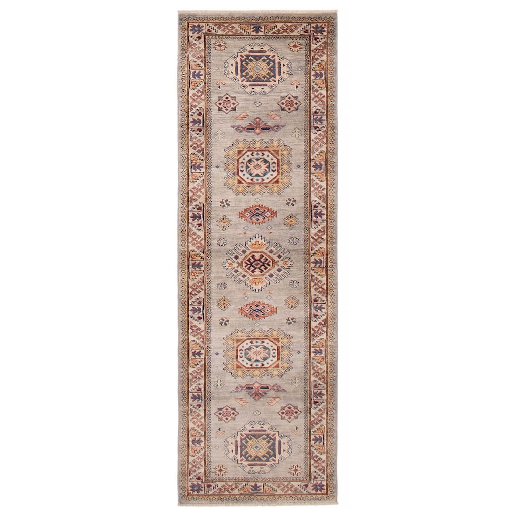 ECARPETGALLERY Hand-knotted Aryana Grey Wool Rug - 2'6 x 7'10