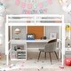 preview thumbnail 1 of 42, Twin size Loft Bed with Desk, Writing Board and Drawers Cabinet, White White