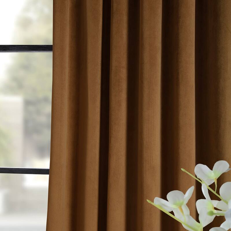 Exclusive Fabrics Signature Velvet Blackout Curtains - 96 Inches Long, (1 Panel) - Luxurious Drapery for Light Control.