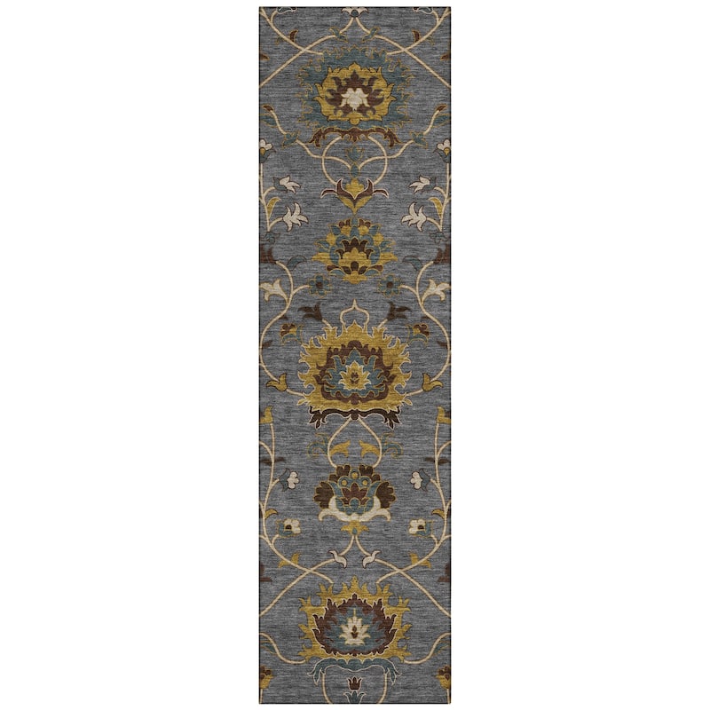 Machine Washable Indoor/ Outdoor Traditional Luna Chantille Rug
