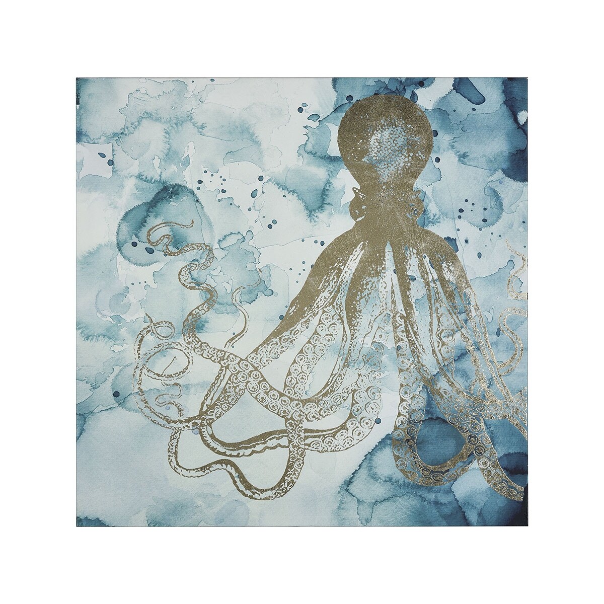Shop 23 5 Blue And Brown Octopus Canvas Wooden Square Unframed