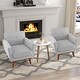 preview thumbnail 15 of 18, Costway Modern Accent Chair Upholstered Linen Fabric Armchair with - See Details