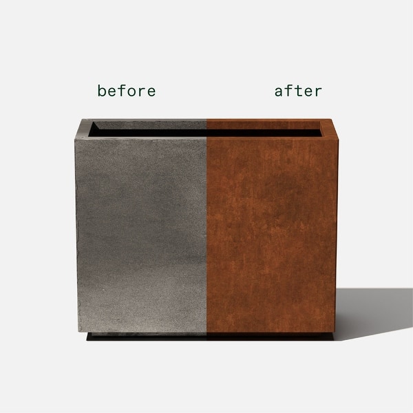 dimension image slide 0 of 5, Corten Steel Span Planter