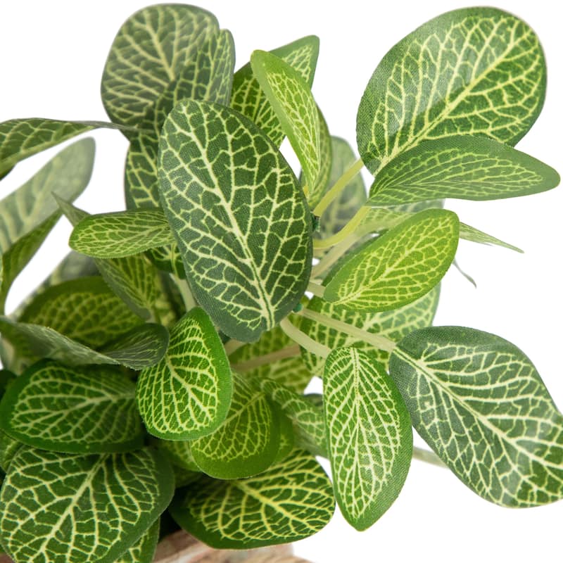 Reticulated Artificial Spring Foliage in Ceramic Pot - 8"