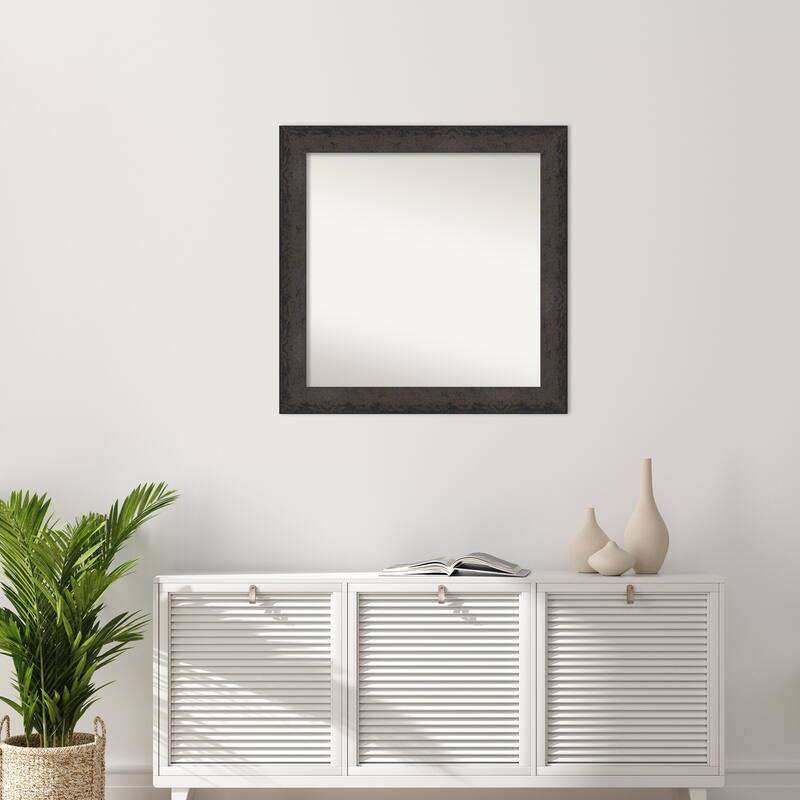 Dappled Non-Beveled Wood Framed Wall Mirror