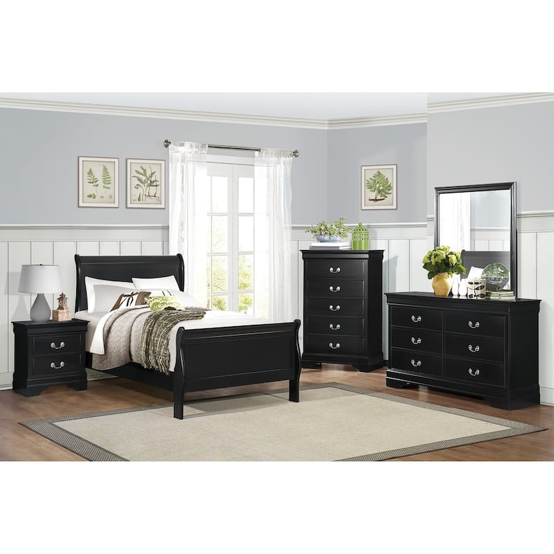 Traditional Wooden Nightstand, Bedside Decorative Table with Antique Nickle Handles Drawers, Side Table with Wooden Countertops