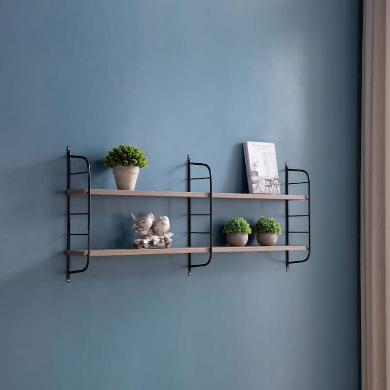 Modern Metal 2 Tier Wall Shelf