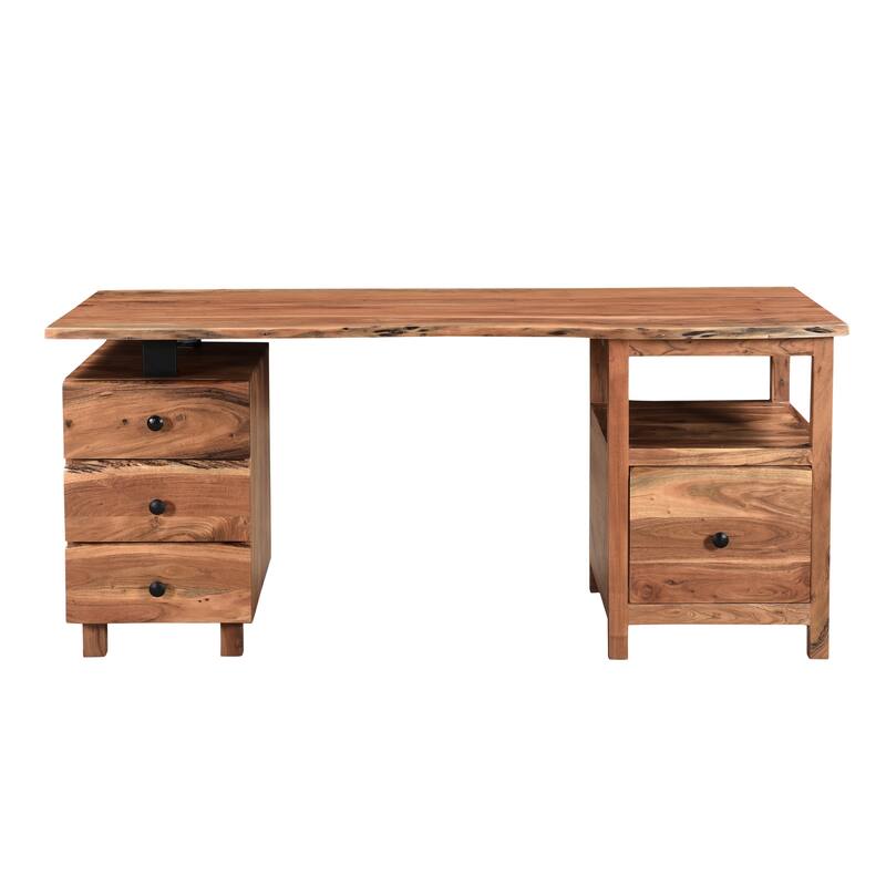 Sienna 2-piece Live Edge Solid Wood Desk Set