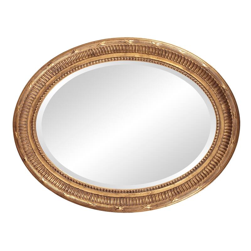 Allan Andrews Oval Gold Wood Framed Nero Wall Mirror