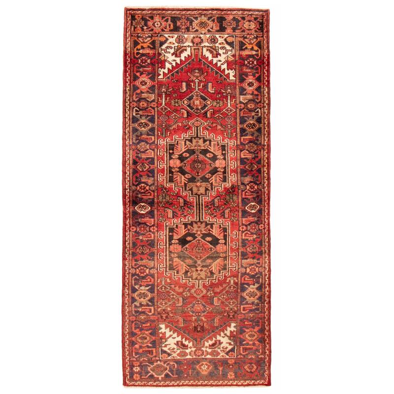 ECARPETGALLERY Hand-knotted Anadol Red Wool Rug - 3'8 x 9'4 - Red - 3'8 x 9'4