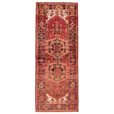 ECARPETGALLERY Hand-knotted Anadol Red Wool Rug - 3'8 x 9'4