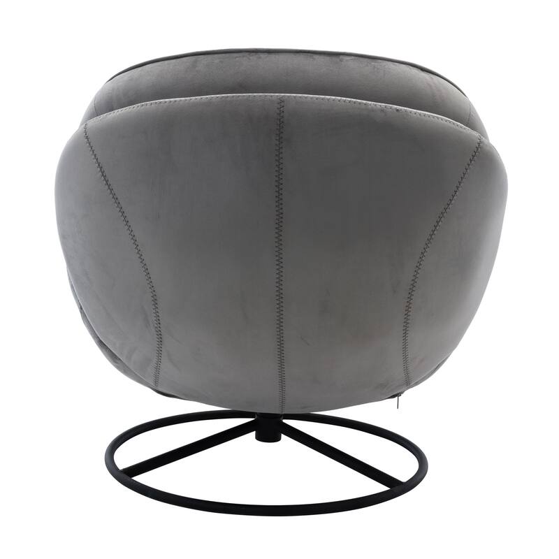 Velvet Swivel Accent Chair with Ottoman & Metal Legs (360° Rotation)