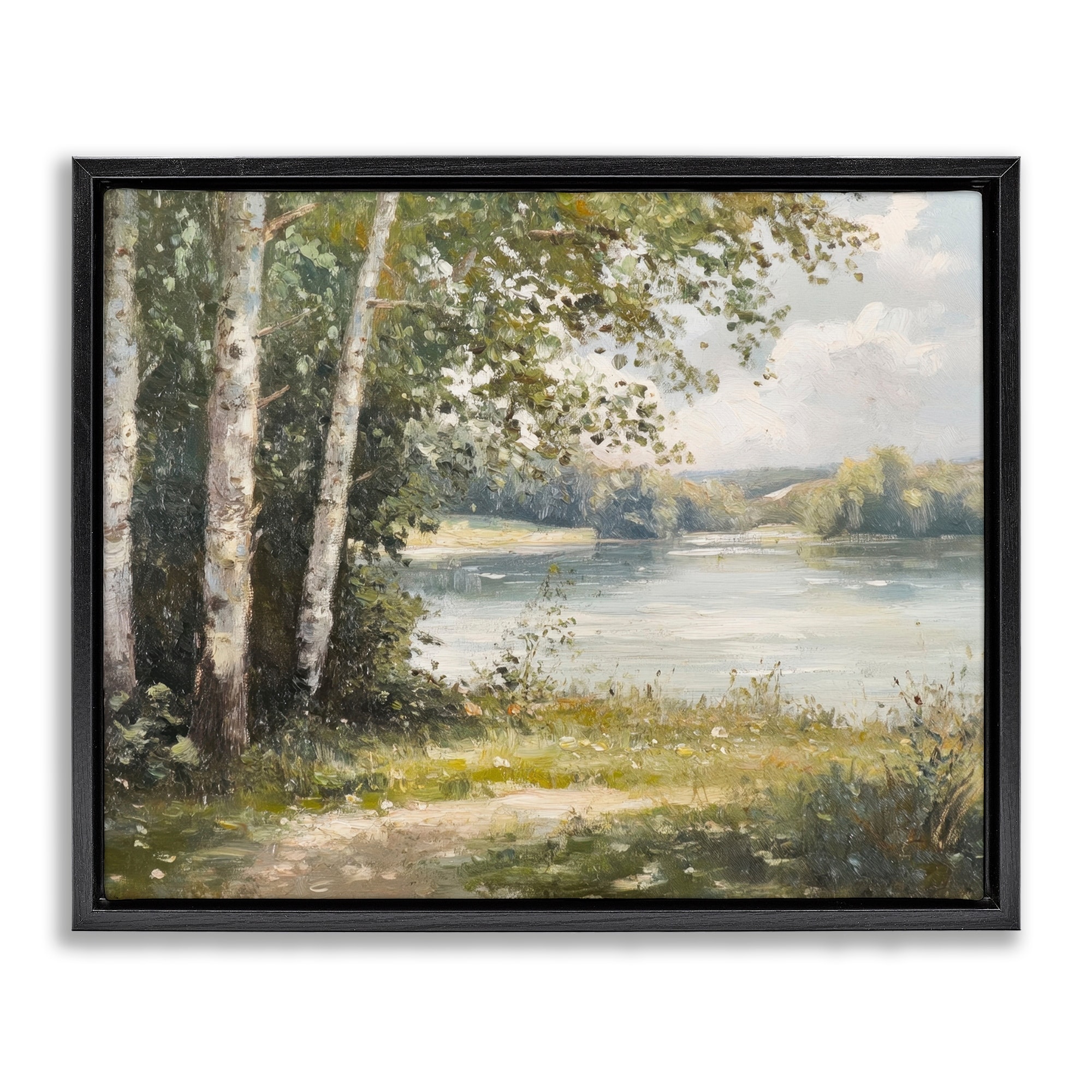 Stupell Place To Relax Lake View Framed Floater Canvas Wall Art Design By Petal Prints Design