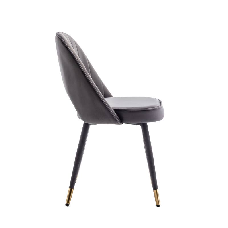 Porthos Home Orel Velvet Dining Chairs with Gold Trim, Set of 2