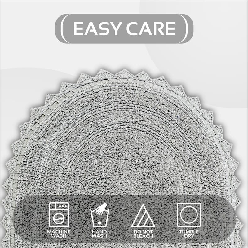 Better Trends Bath Rugs Set 100% Cotton Soft & Water Absorbent Tufted Bathroom Rug for Shower, Sink Bath Mats Lilly Crochet
