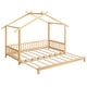 preview thumbnail 21 of 28, Gymax Wooden House Bed Twin to King Daybed w/ Safety Rails & Decorable