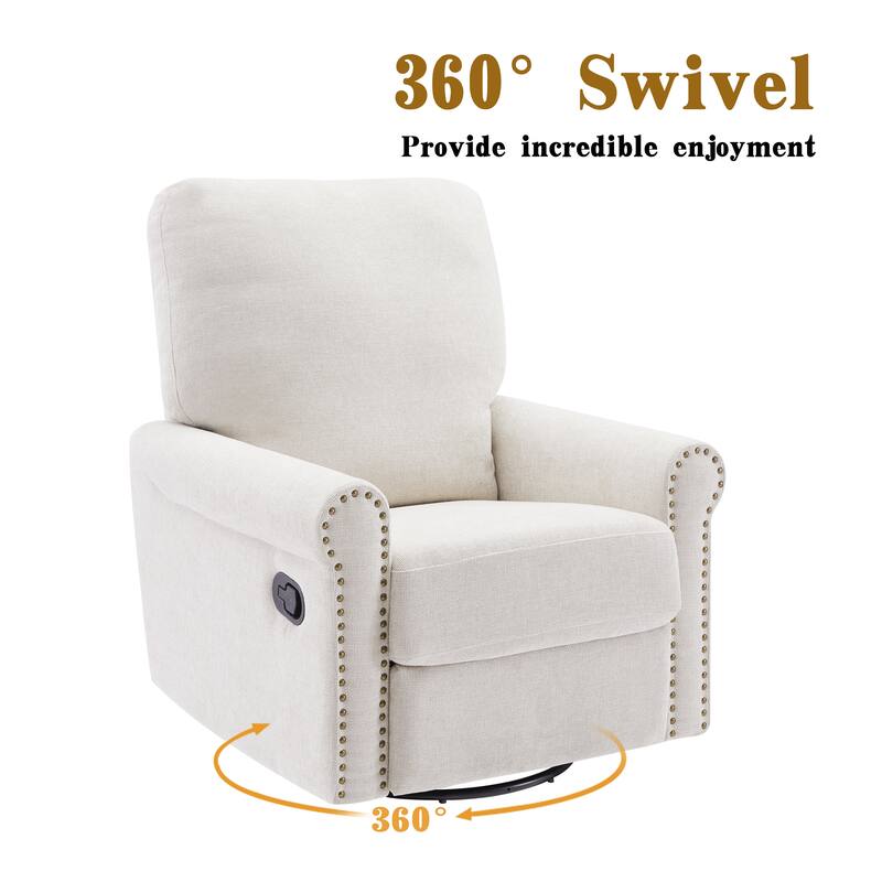 Heido 360 Degree Swivel Glider Manual Recliner Leisure Chair Set of 2