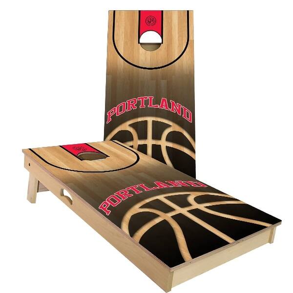 slide 2 of 9, Portland Basketball Outdoor Cornhole Board Set