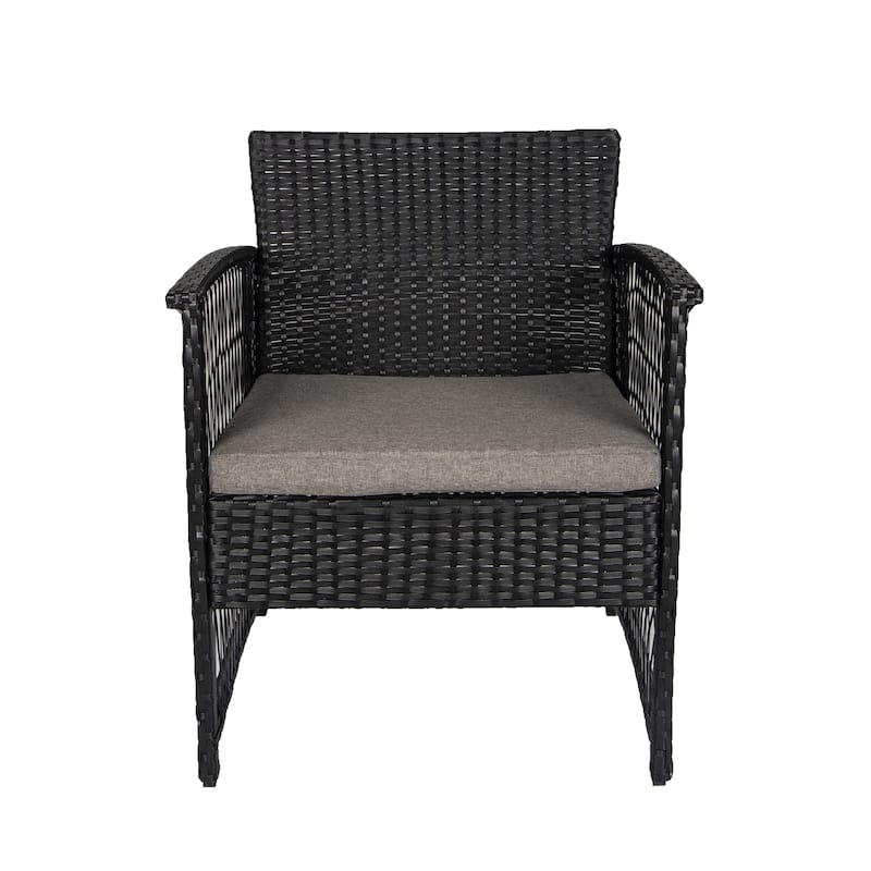 Madison Outdoor 4-Piece Rattan Patio Furniture Chat Set