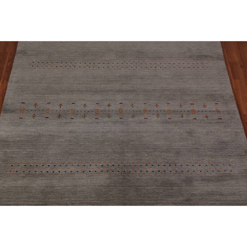 Animals Gabbeh Oriental Area Rug Handmade Wool Carpet - 5'7" x 7'11"