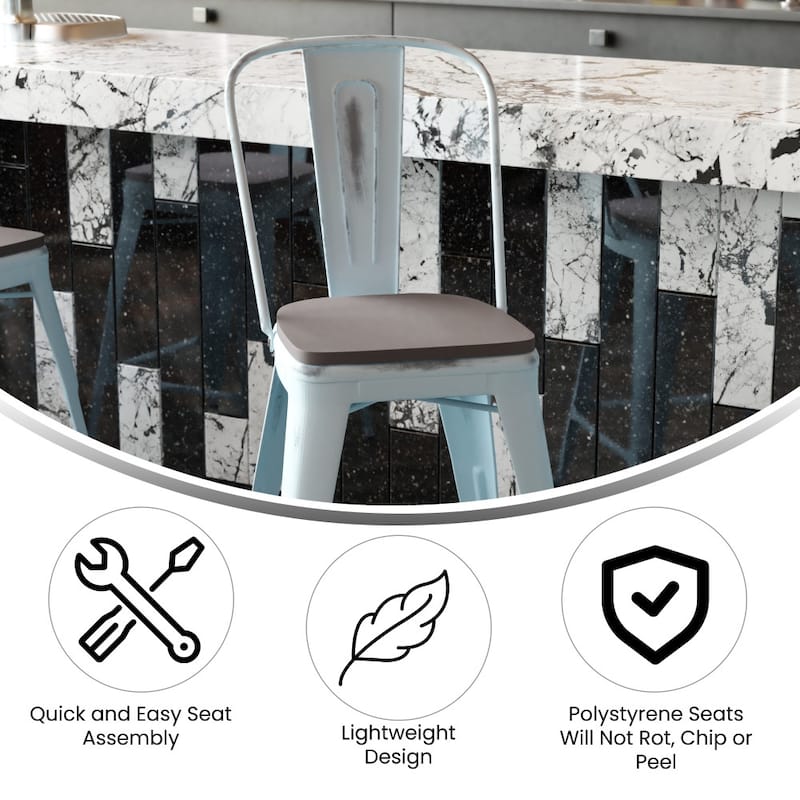 All-Weather Counter Height Stool with Poly Resin Seat