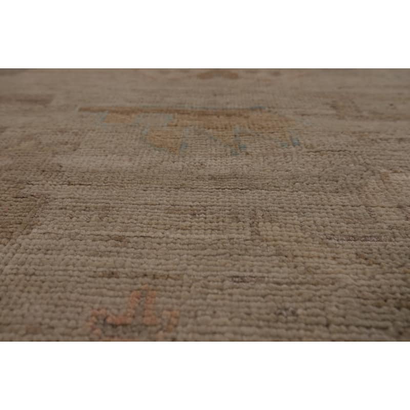 Oushak Turkish Large Rug Handmade Vegetable Dye Floral Wool Carpet - 10'3"x 13'9"