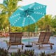 Ainfox 10ft Patio Umbrella with Lights Outdoor Solar Umbrella - Blue with Base