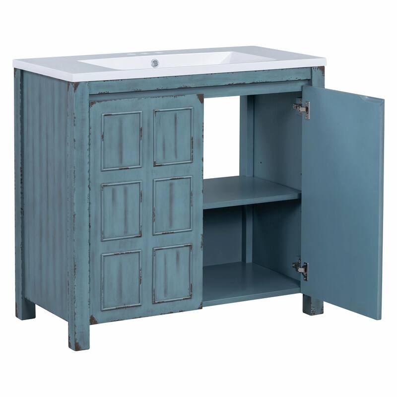 36" Bathroom Vanity Organizer with Sink - Combo Cabinet Set & Storage